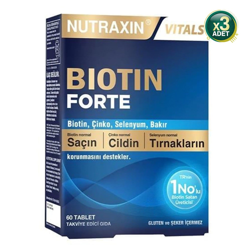Nutraxin Biotin Forte 60 Tablet 3 Adet