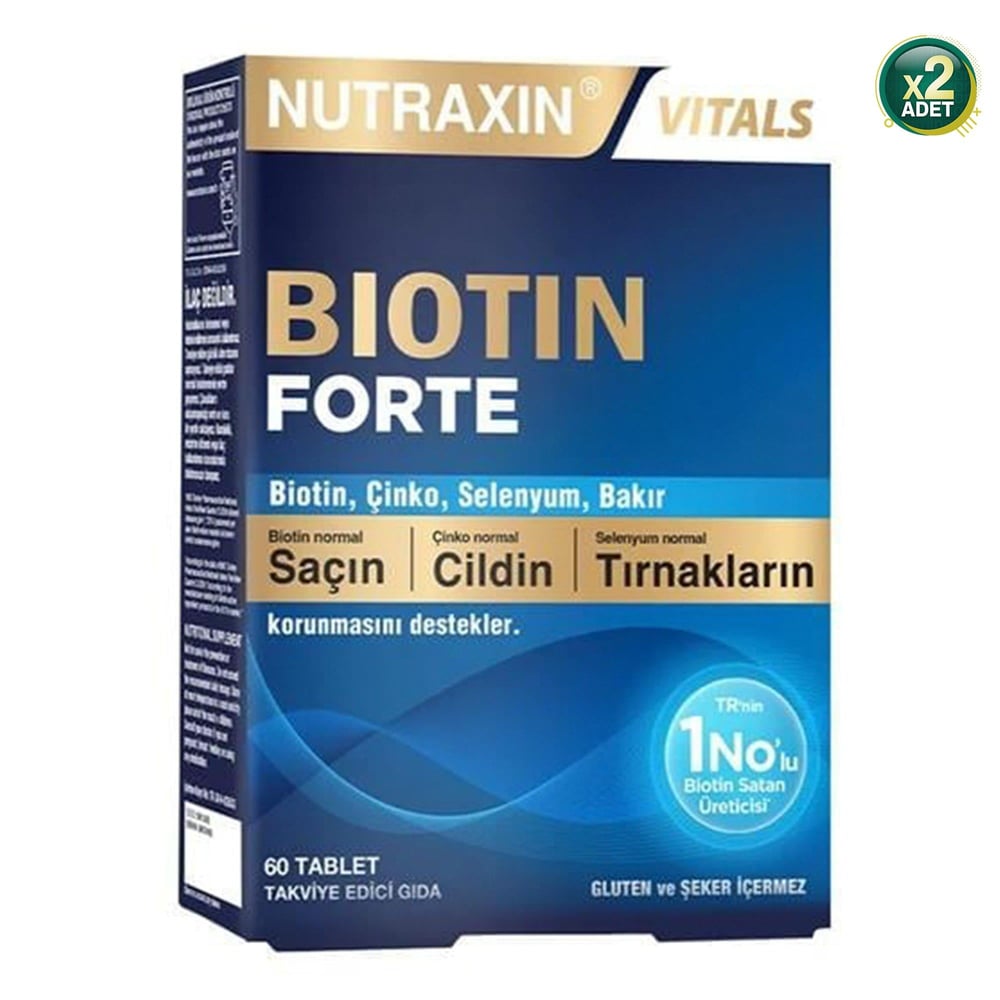Nutraxin Biotin Forte Tablet 60'lı 2 Adet