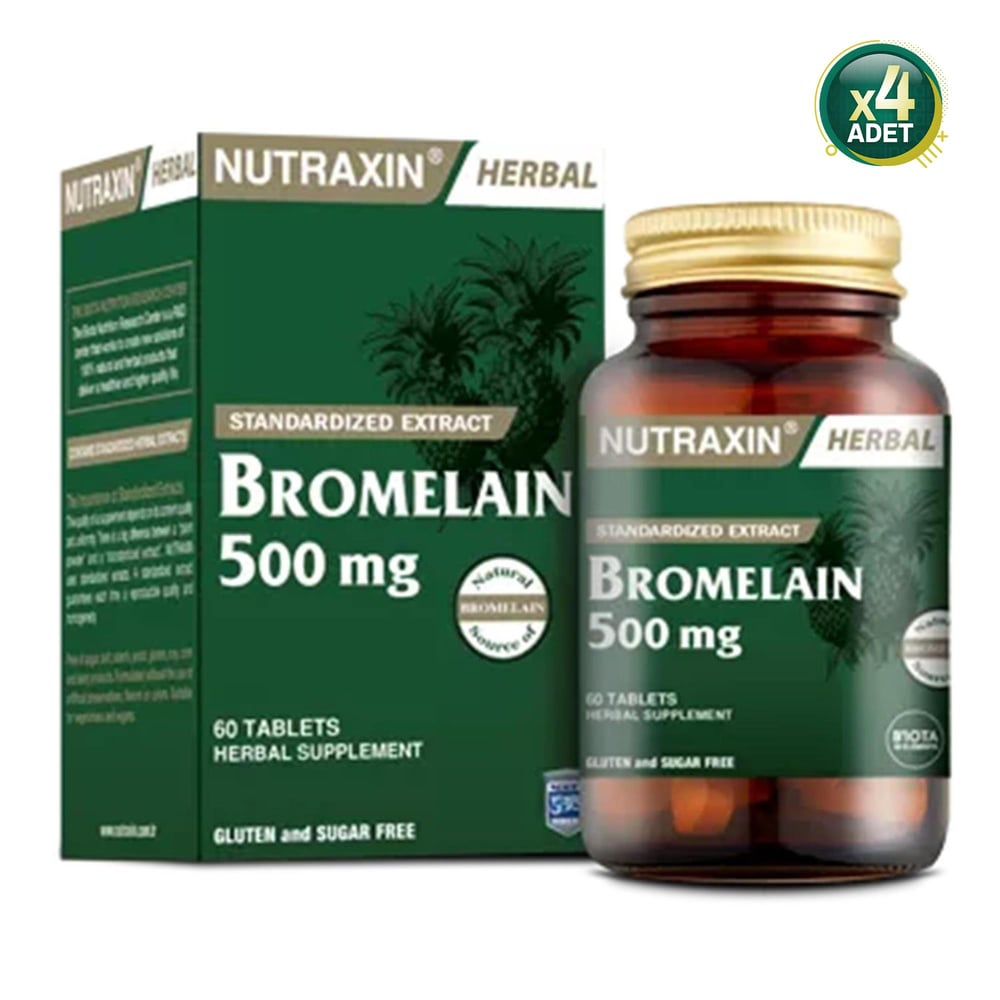 Nutraxin Bromelain 60 Tablet 4'lü
