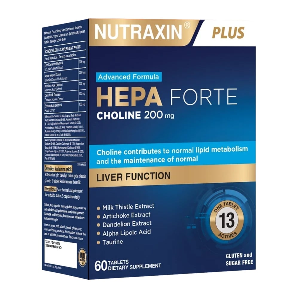 Nutraxin Hepa Forte Kolin 200 mg 60 Tablet