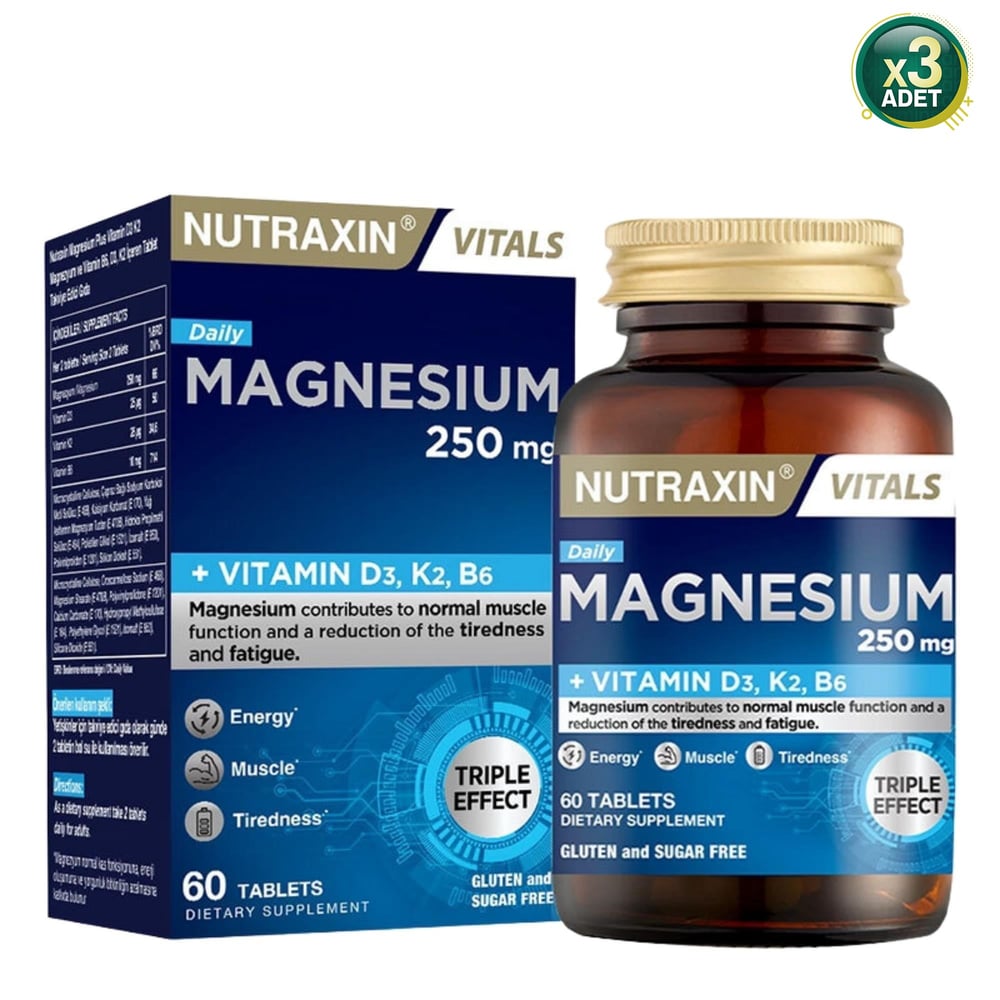 Nutraxin Magnesium Daily 250 mg 60 Tablet 3 Adet