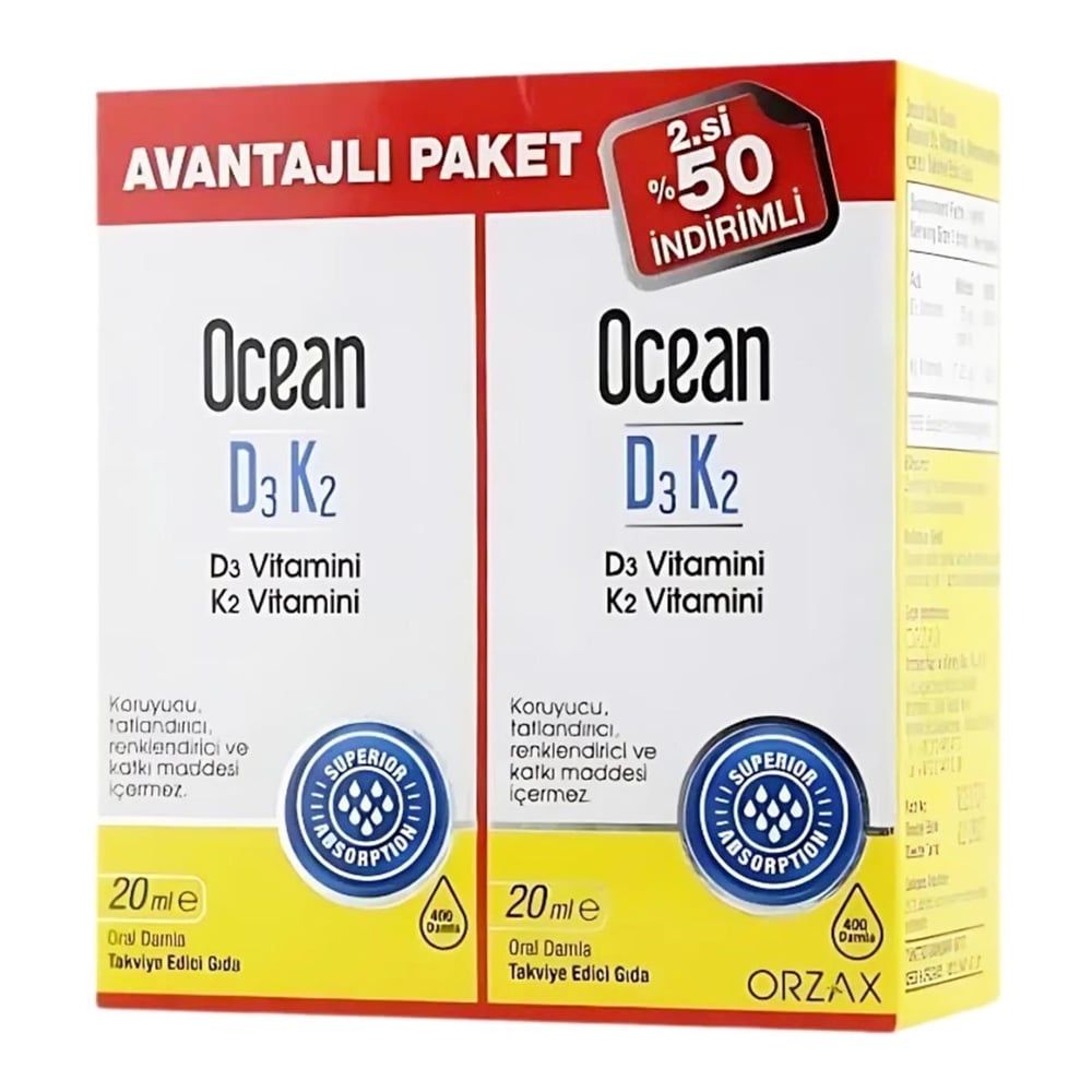 Ocean D3K2 Vitamin 20 ml Damla Avantajlı Fırsat Paketi