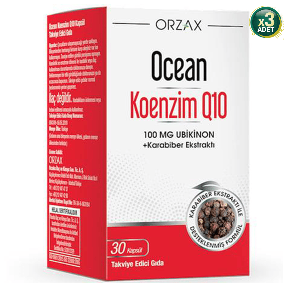 Ocean Koenzim Q10 100 mg 30 Kapsül 3'lü