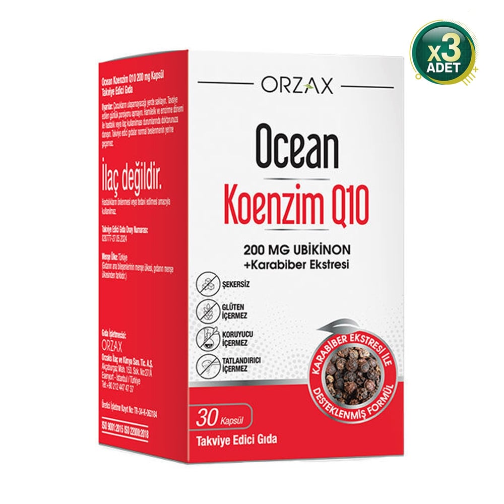 Ocean Koenzim Q10 200 Mg 30 Kapsül 3 Adet