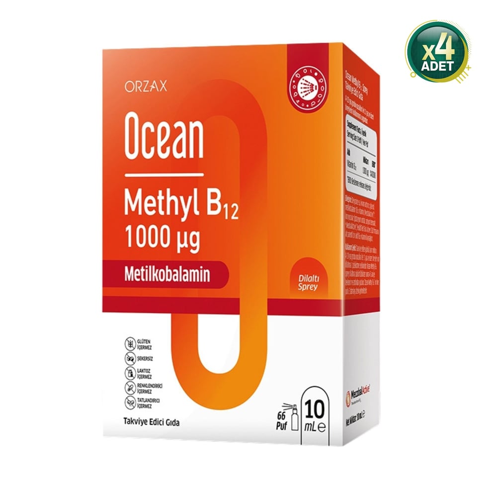 Ocean Methyl B12 Sprey 1000 Mg 10 Ml 4 Adet