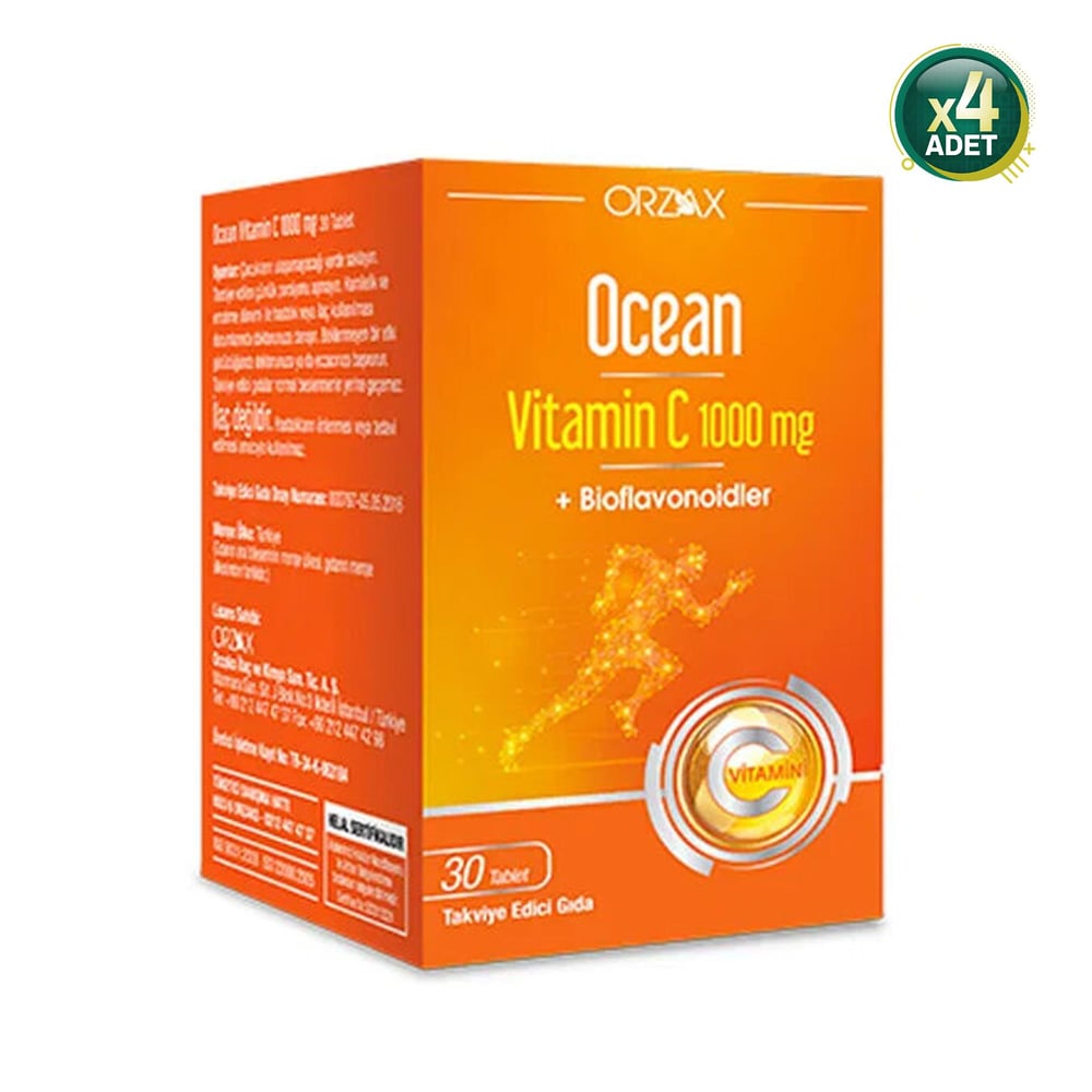 Ocean Vitamin C 1000 mg 30 Tablet 4'lü