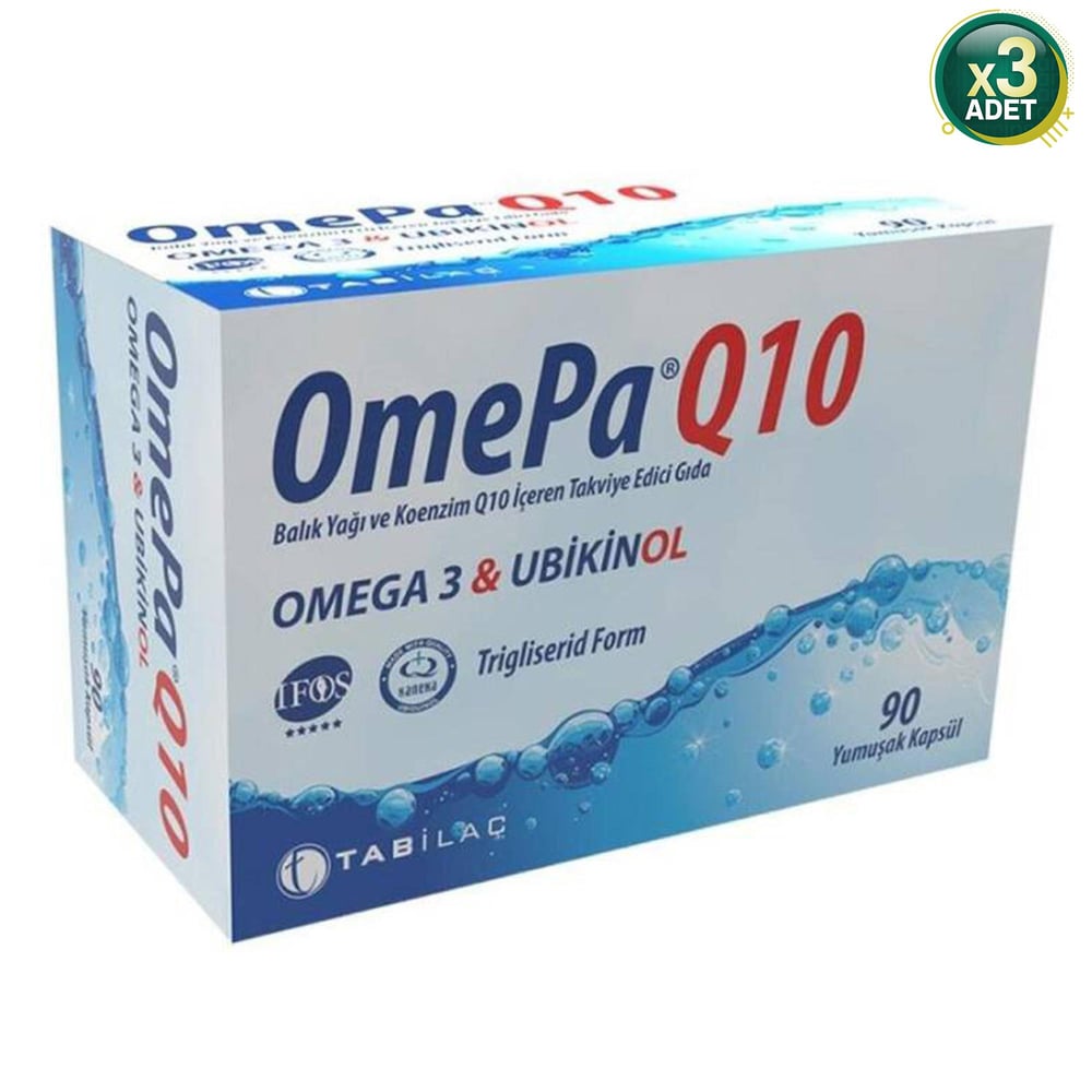 Omepa Tab Omepa Q10 Balık Yağı / Omega 3 - Ubikinol 90 Kapsül X 3 Adet