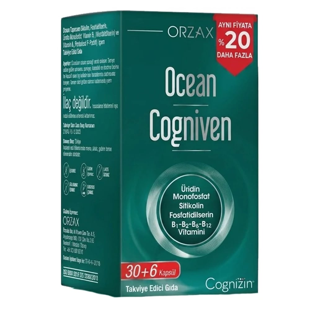 Orzax Ocean Cogniven Takviye Edici Gıda 30+6 Kapsül