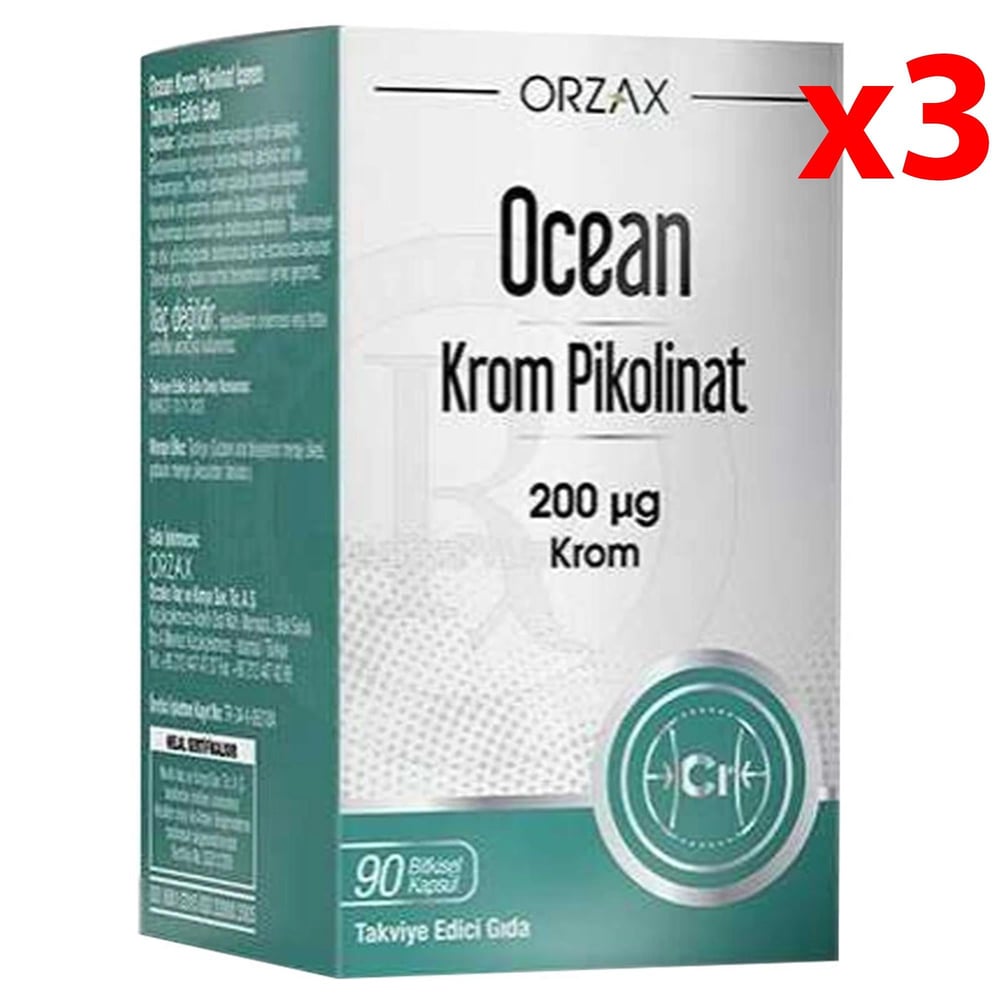 Orzax Ocean Krom Pikolinat 90 Bitkisel Kapsül 3 Adet