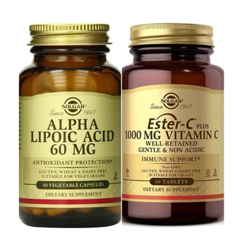 Solgar Alpha Lipoic Acid 60 mg 60 Kapsül + Ester-C Plus 1000 mg 30 Tablet