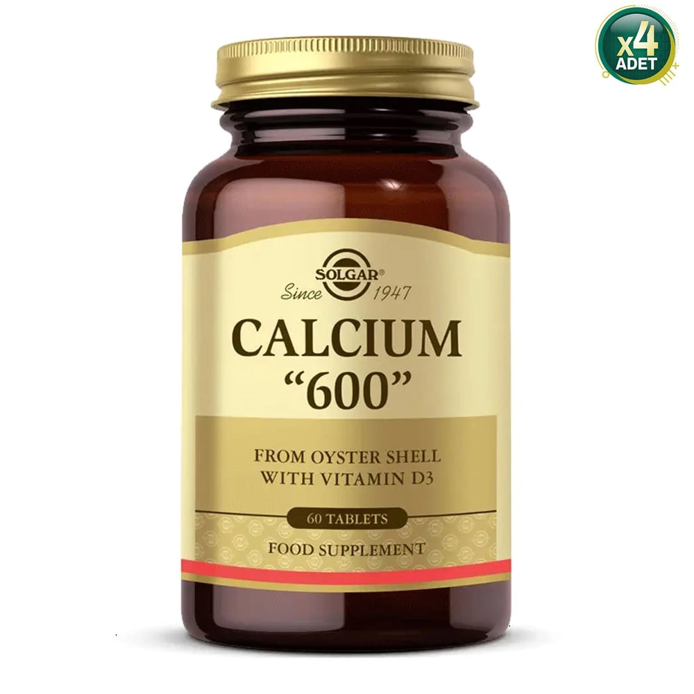 Solgar Calcium Oyster Shell 600 mg 60 Tablet 4'lü Paket