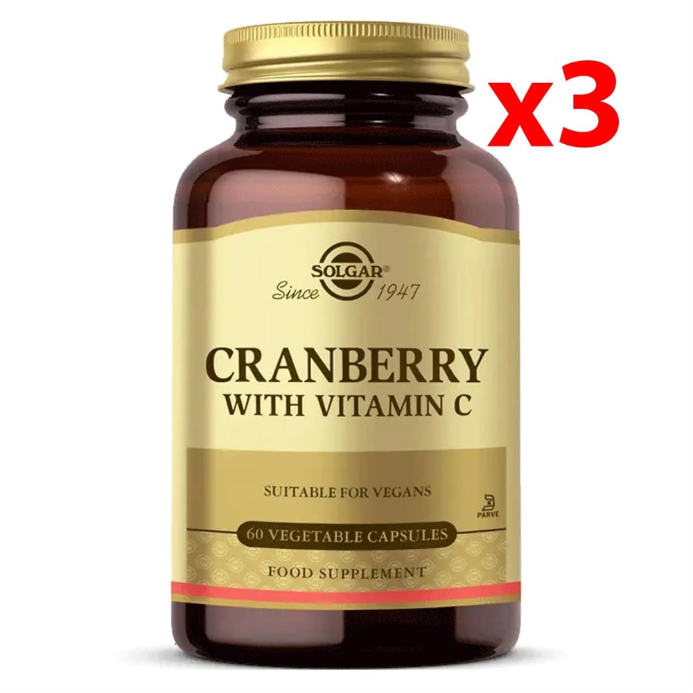 Solgar Cranberry With Vitamin C 60 Kapsül 3 Adet