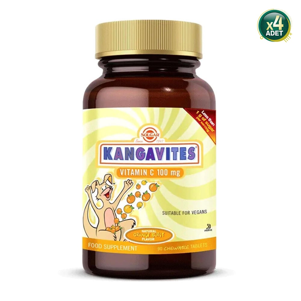 Solgar Kangavites Chewable Vitamin C 100 mg 90 Tablet 4 Adet
