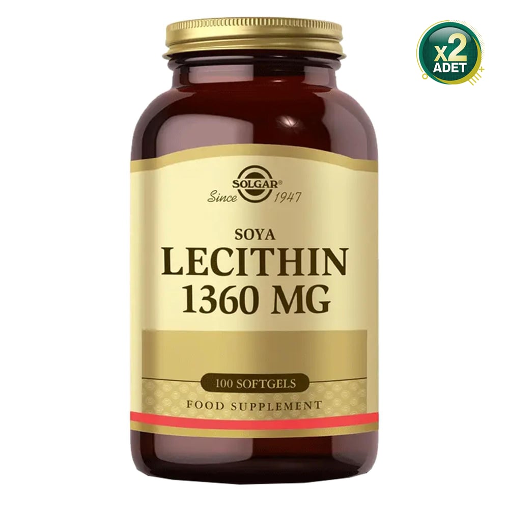 Solgar Lecithin 1360 mg 100 Yumuşak Jelatin Kapsül 2 Adet