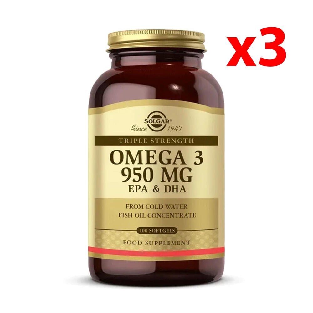 Solgar Omega 3 950 mg 100 Yumuşak Jelatinli Kapsül 3 Adet 