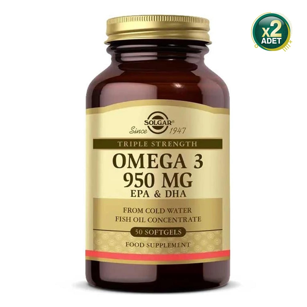 Solgar Omega 3 950 mg 50 Yumuşak Jelatinli Kapsül 2 Adet