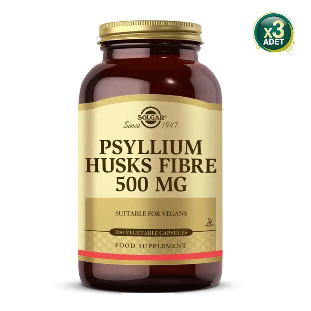 Solgar Psyllium Husks Fibre 200 Kapsül 3 Adet