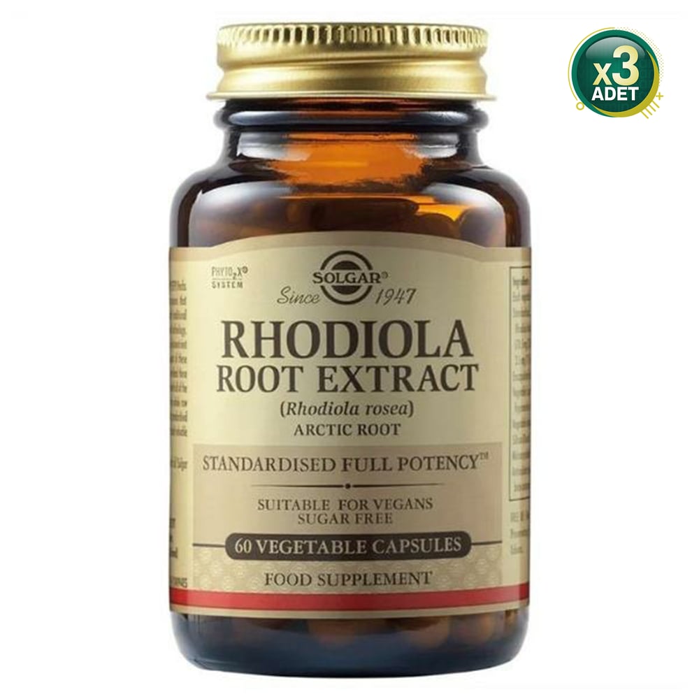 Solgar Rhodiola Root Extract 60 Kapsül 3 Adet