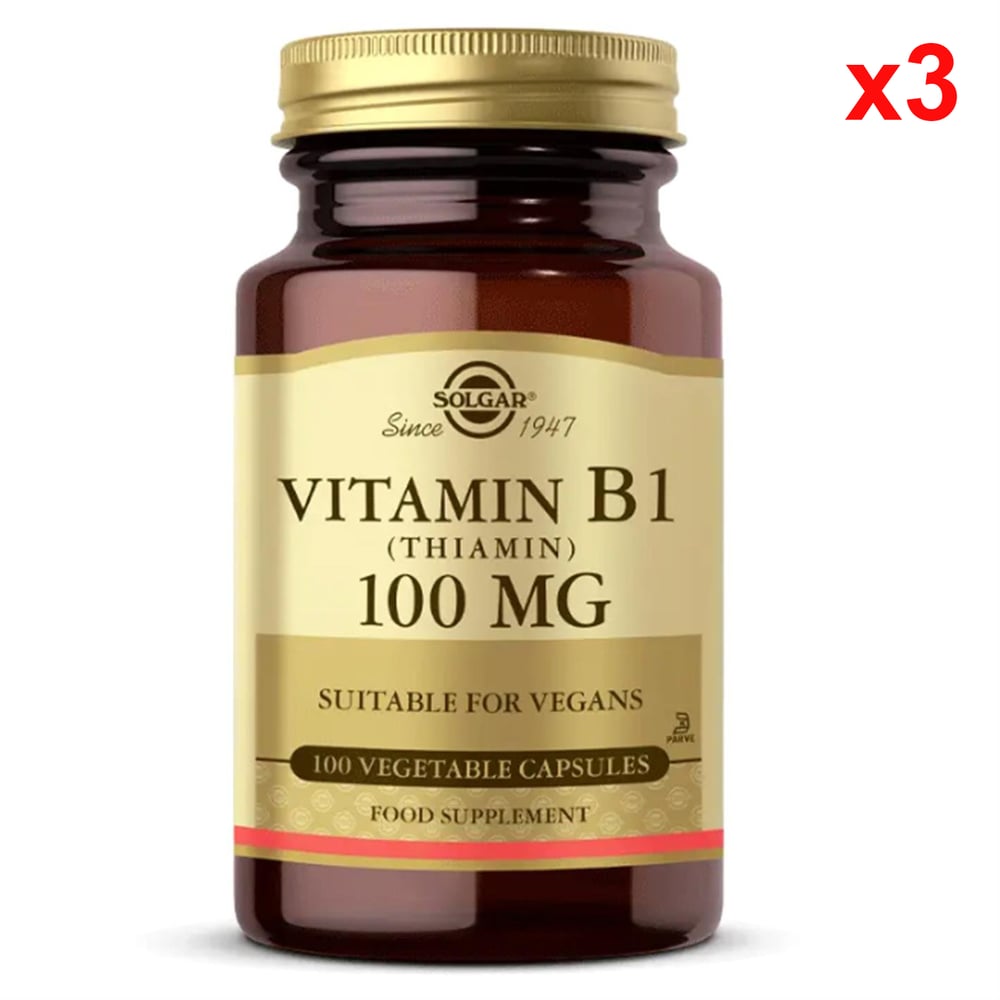 Solgar Vitamin B1 (Thiamin) 100 Mg 100 Kapsül 3 Adet