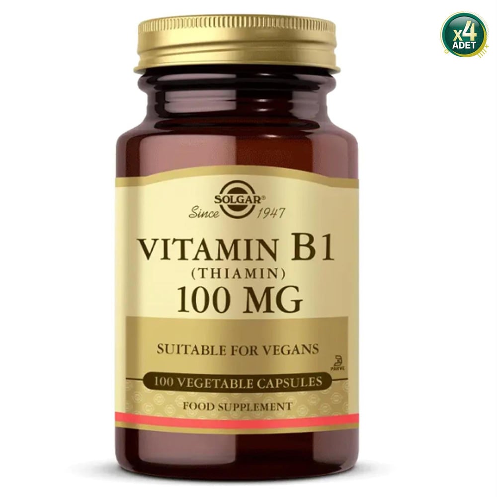 Solgar Vitamin B1 (Thiamin) 100 mg 100 Kapsül 4 Adet