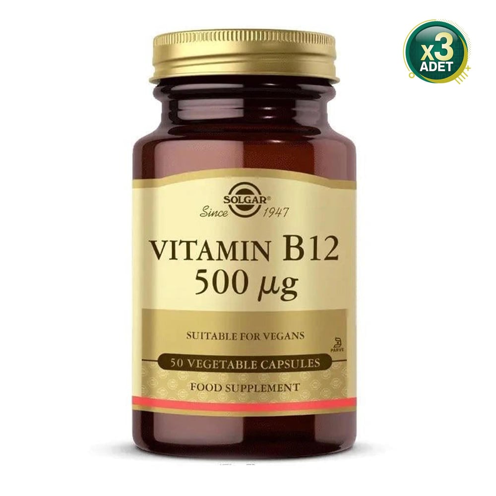 Solgar Vitamin B12 500 mcg 50 Kapsül 3 Adet