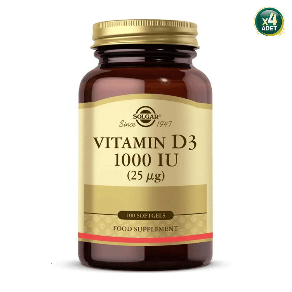 Solgar Vitamin D3 1000 IU 100 Kapsül 4 Adet