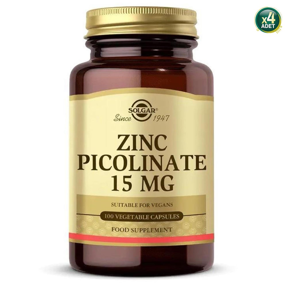 Solgar Zinc Picolinate 15 mg 100 Kapsül 4 Adet