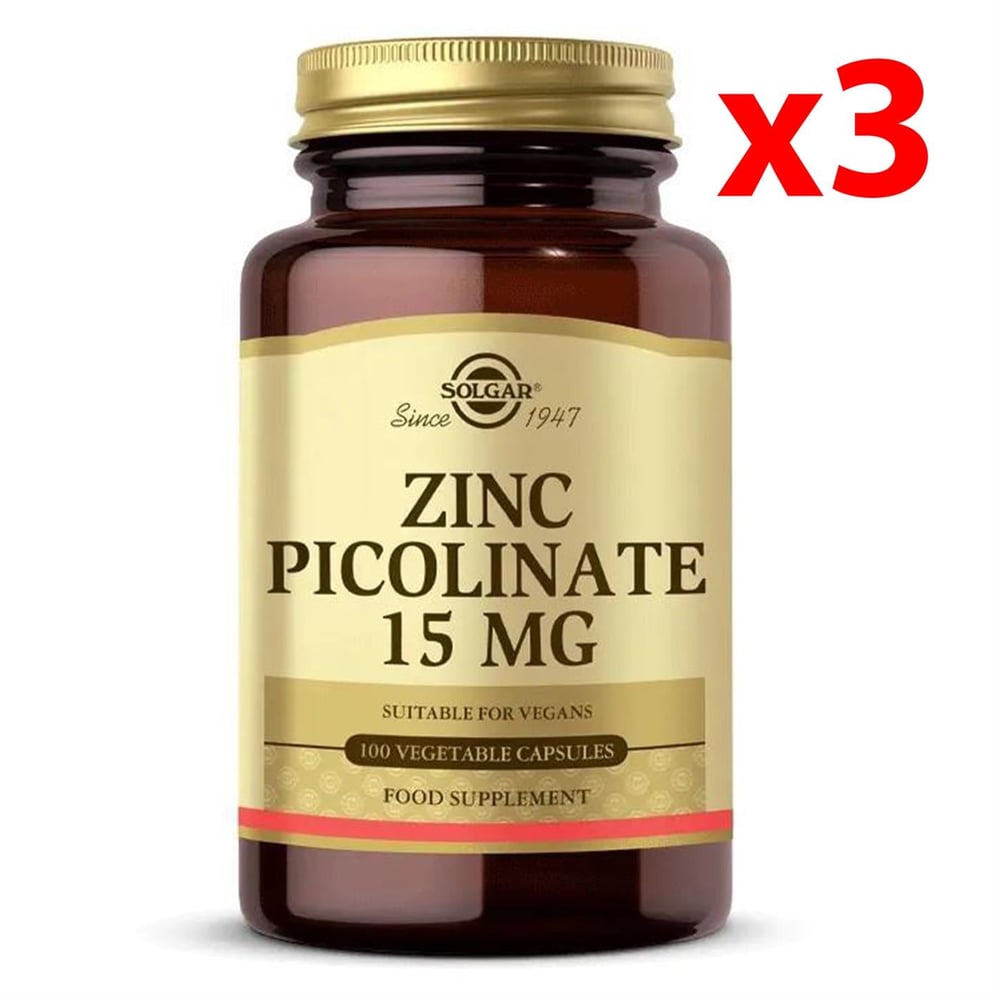 Solgar Zinc Picolinate 15 mg 100 Kapsül 3 Adet