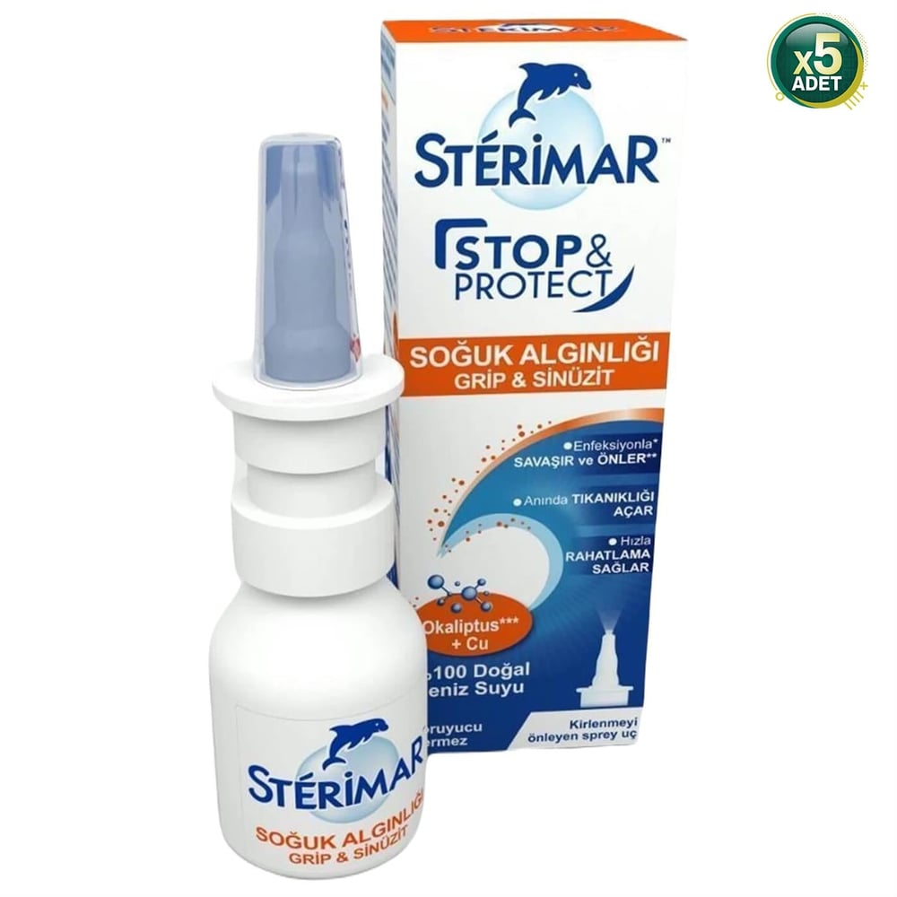 Sterimar Stop Protect Soğuk Algınlığı Burun Spreyi 20 ml 5 Adet