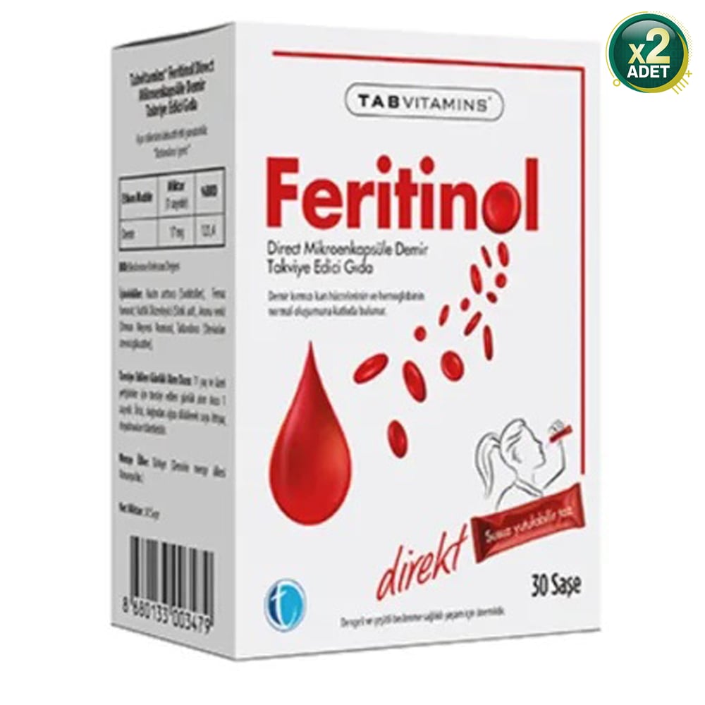 Tab Vitamins Feritinol 30 Direkt Saşe 2 Adet