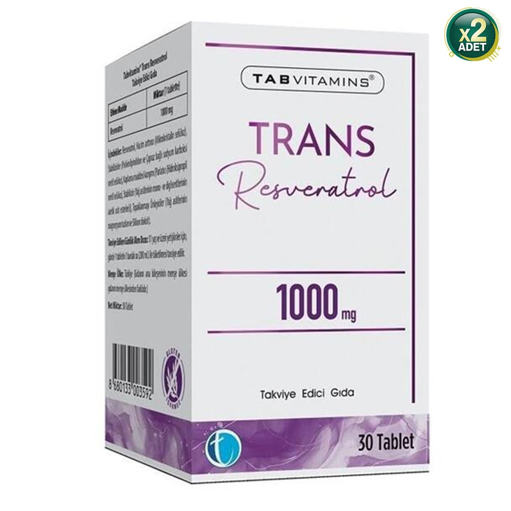 TabVitamins Trans Resveratrol 30 Tablet 2 Adet