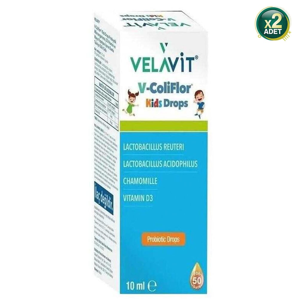 Velavit V-ColiFlor Kids Drops Probiyotik Damla 10 ml 2 Adet
