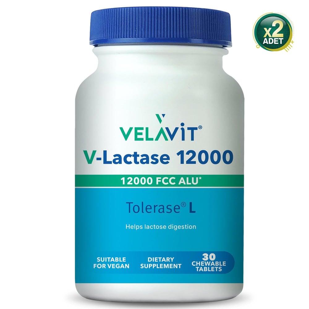 Velavit V-Lactase 12000 FCC 30 Chewable Tablet 2 Adet
