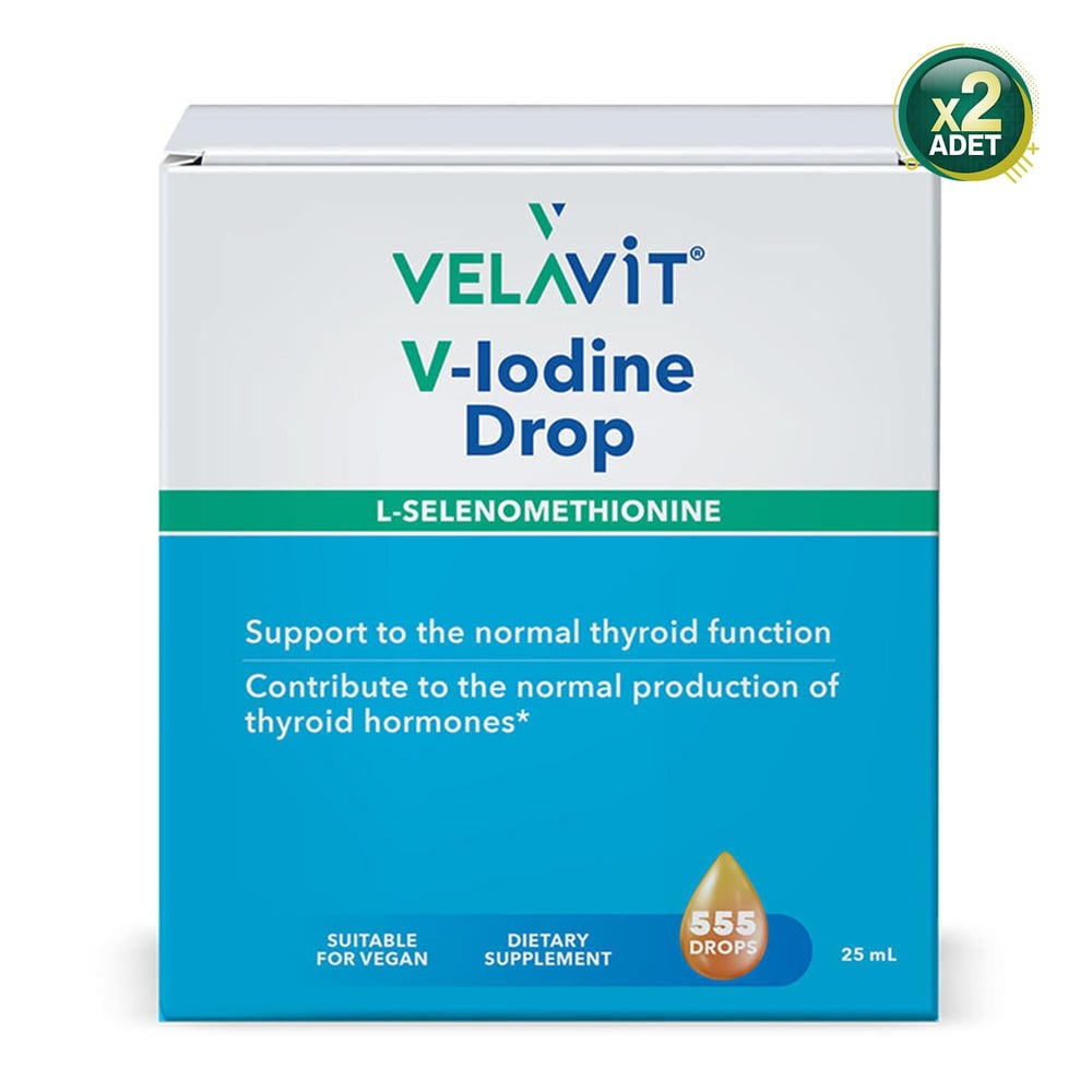 Velavit V-lodine Drop İyot ve Selenyum İçeren Takviye Edici Gıda 25 ml 2 Adet