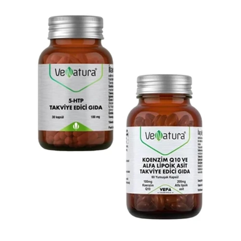 Venatura 5-htp 100 Mg 30 Kapsül +Venatura Koenzim Q10 & Alfa Lipoik Asit 60 Kapsül