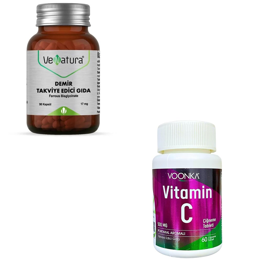 Venatura Demir 17 mg 90 Kapsül + Voonka Vitamin C 
