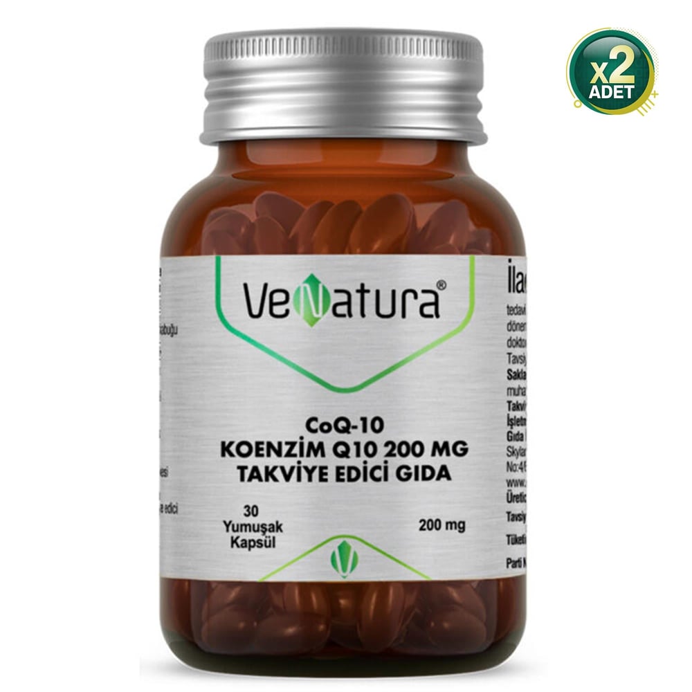 Venatura Koenzim Q10 200 mg 30 Yumuşak Kapsül 2 Adet