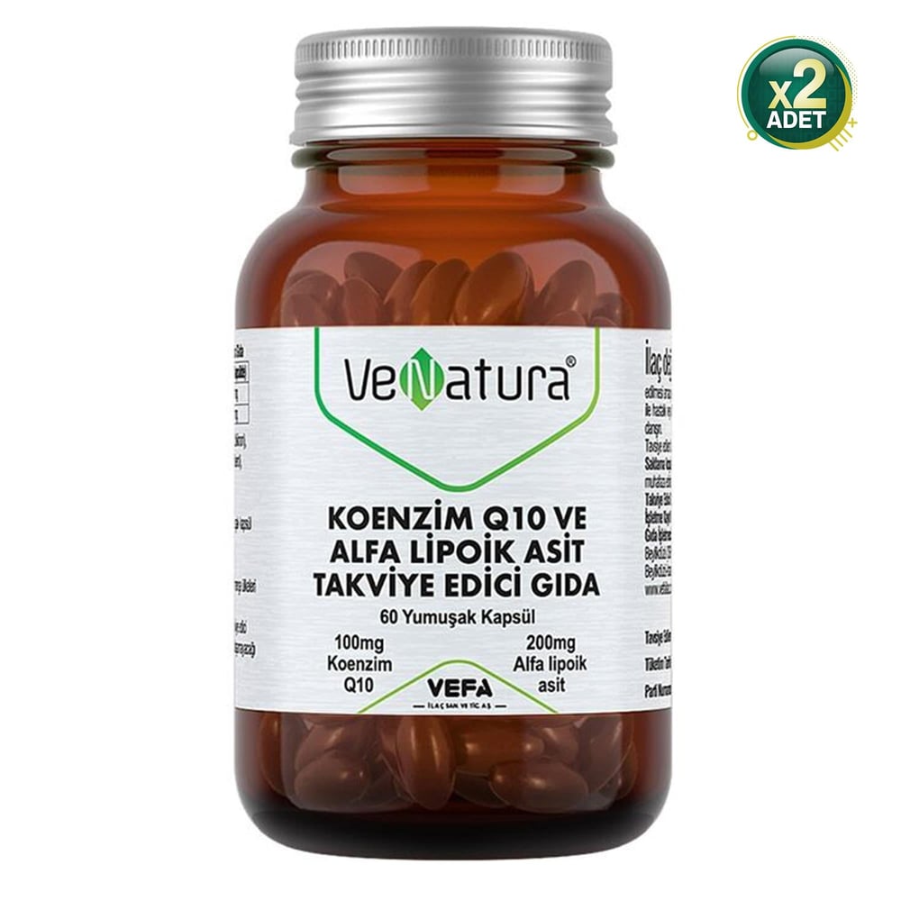 Venatura Koenzim Q10 ve Alfa Lipoik Asit 60 Kapsül 2 Adet