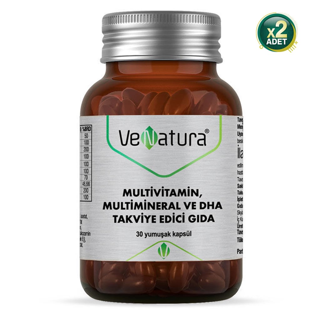 Venatura Multivitamin Multimineral ve DHA 30 Kapsül 2 Adet