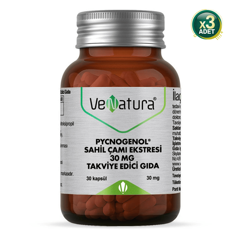 Venatura Pycnogenol Sahil Çamı Ekstresi 30 mg 30 Kapsül 3 Adet