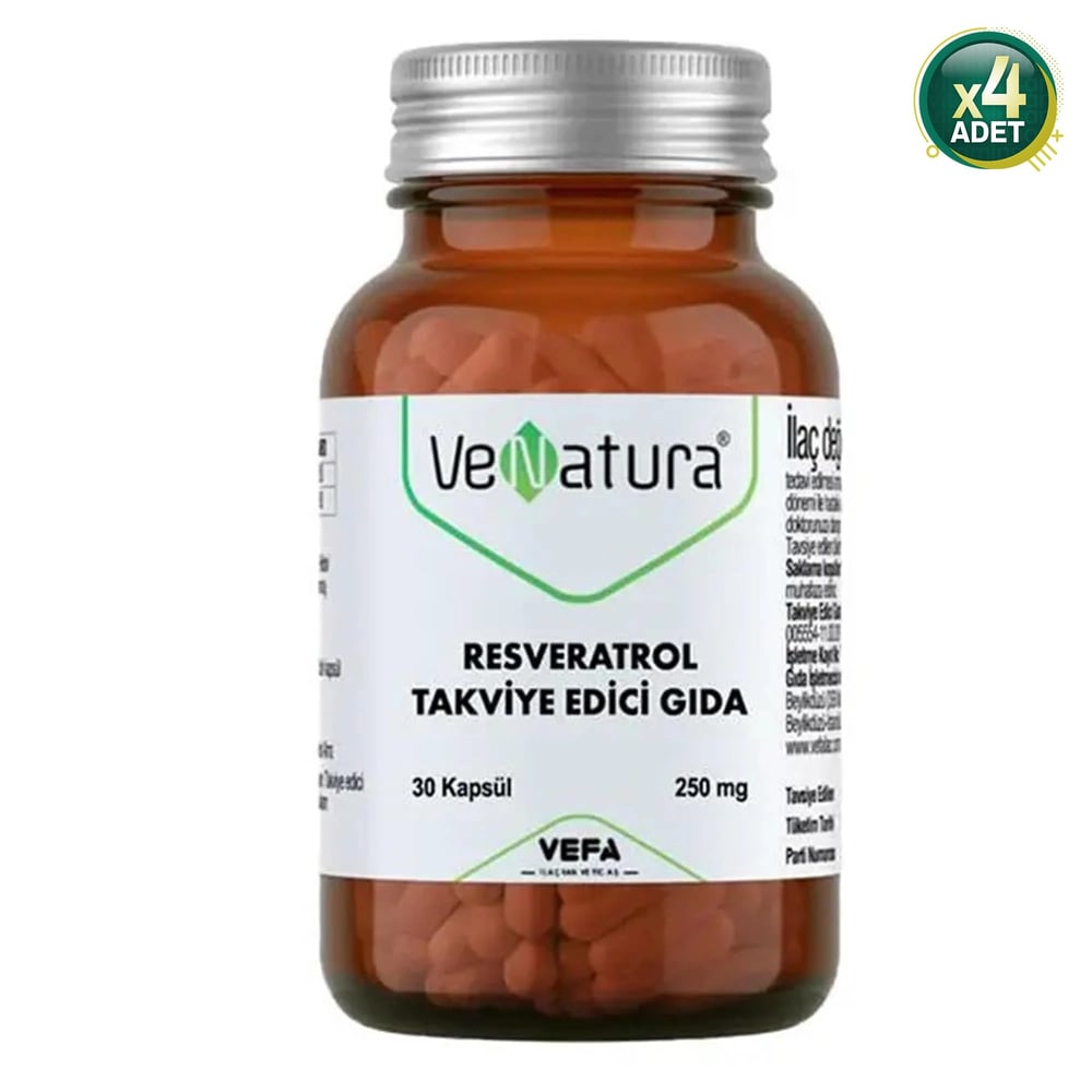 Venatura Resveratrol 250 mg 30 Kapsül 4 Adet