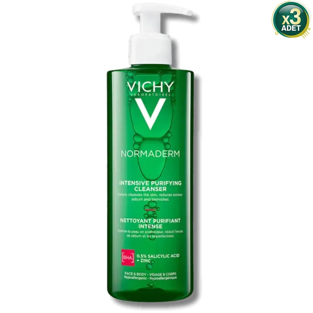 Vichy Normaderm Phytosolution 400 ml Yüz Temizleme Jeli 3 Adet