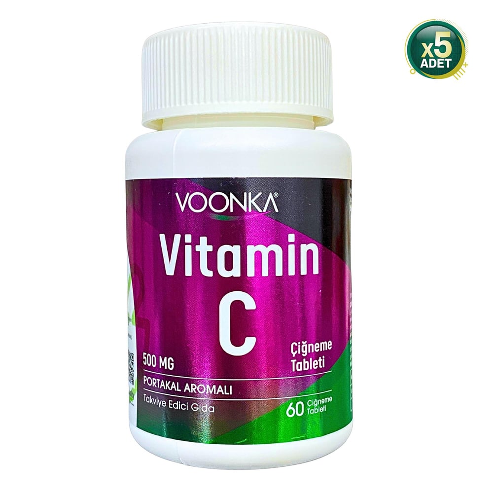 Vonka Voonka Vitamin C 500 Mg 62 Çiğneme Tableti - 5 Adet