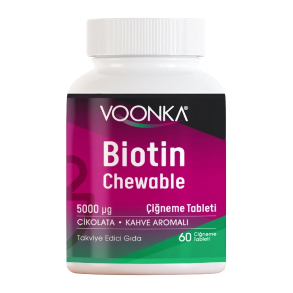 Voonka Biotin 5000 Mcg 62 Çiğneme Tableti