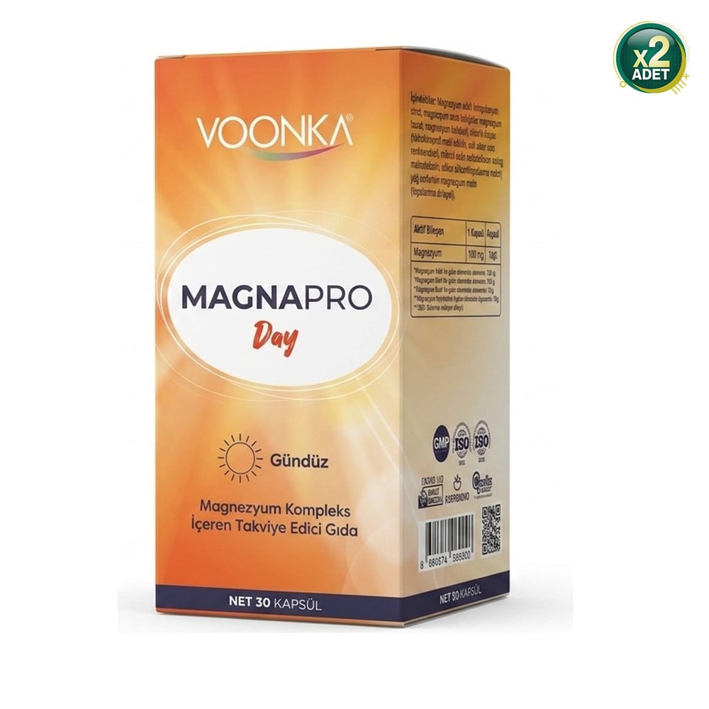 Voonka MagnaPro Day 30 Kapsül Magnezyum 2 Adet