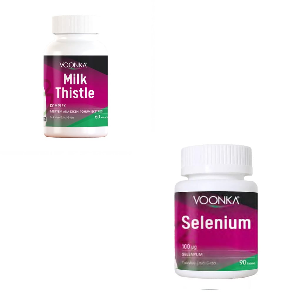 Voonka Milk Thistle 62 Kapsül + Voonka Selenium 90 Tablet