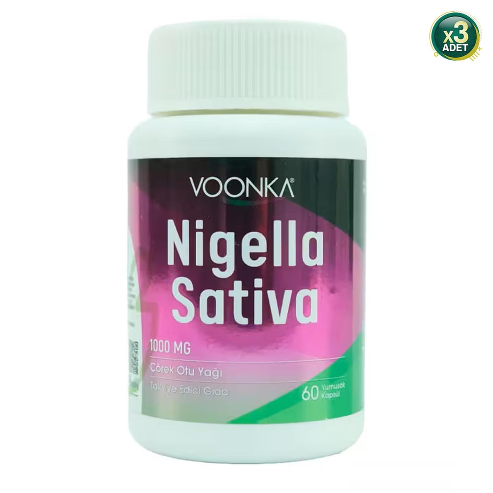 Voonka Nigella Sativa Çörek Otu Yağı 1000 mg 60 Kapsül 3 Adet