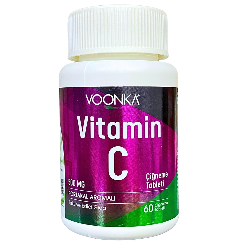 Voonka Vitamin C Portakal Aromalı 500 mg 60 Tablet Çiğneme Tableti