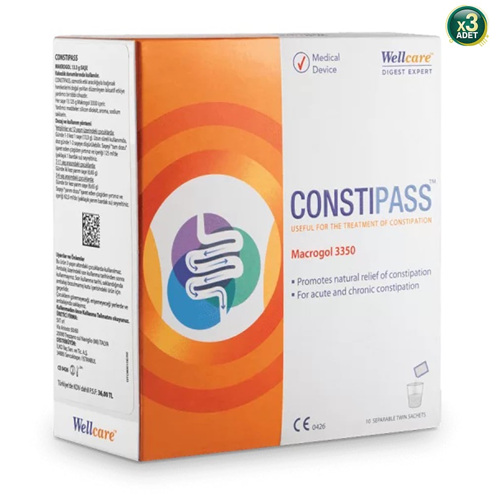 Wellcare Constipass Macrogol 3350 10 Saşe 3'lü