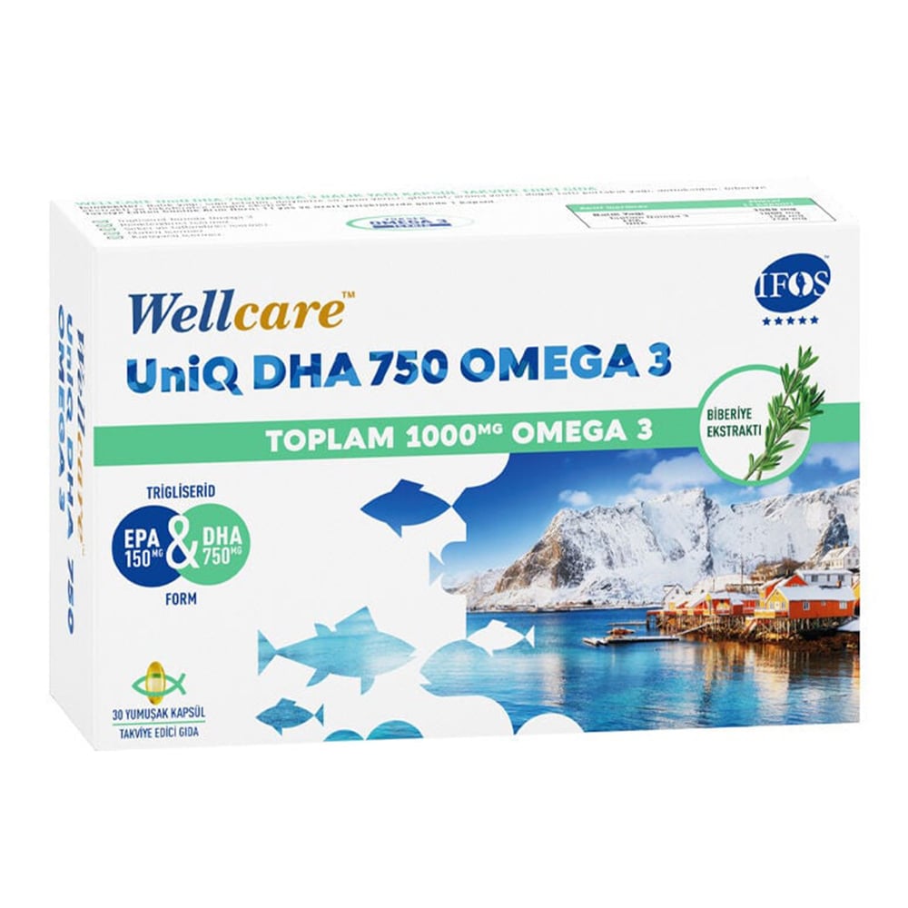 Wellcare UniQ DHA 750 Omega 3 30 Kapsül